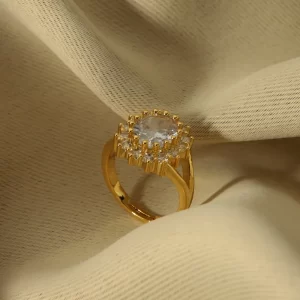 anillo zircon redondo