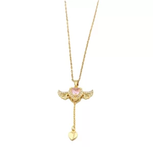 cadena alitas corazon pink