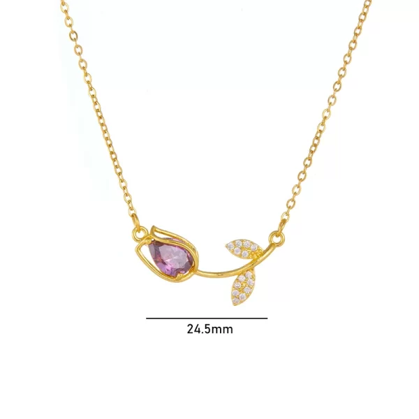 cadena tulipan zircon lila - Imagen 2