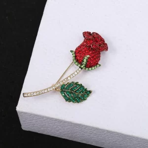 Broche rosa zircon