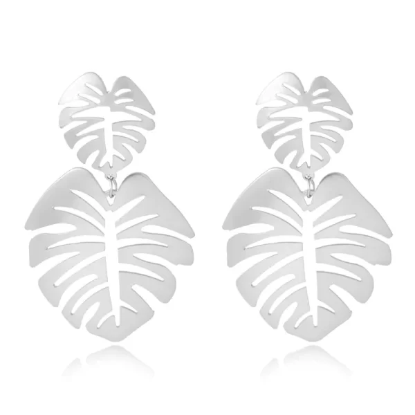 aretes leaf hoja silver