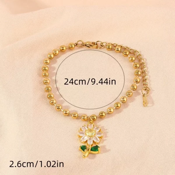 pulsera girasol margarita balines - Imagen 4