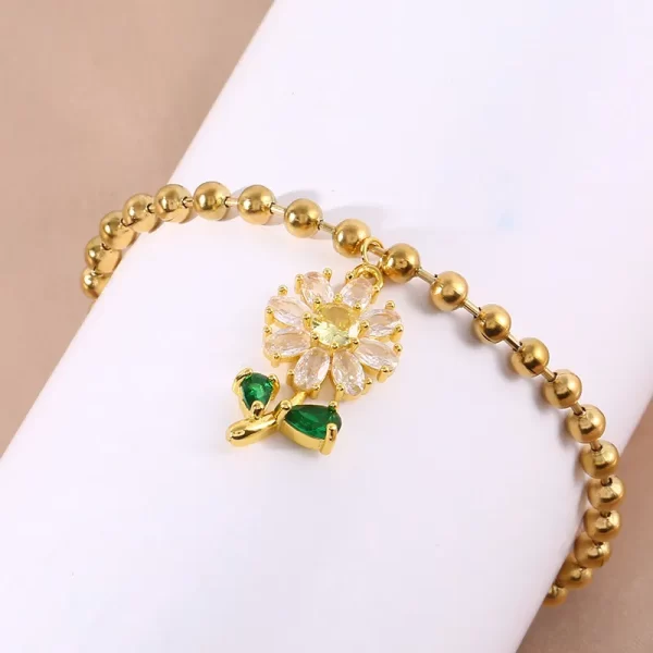 pulsera girasol margarita balines - Imagen 3