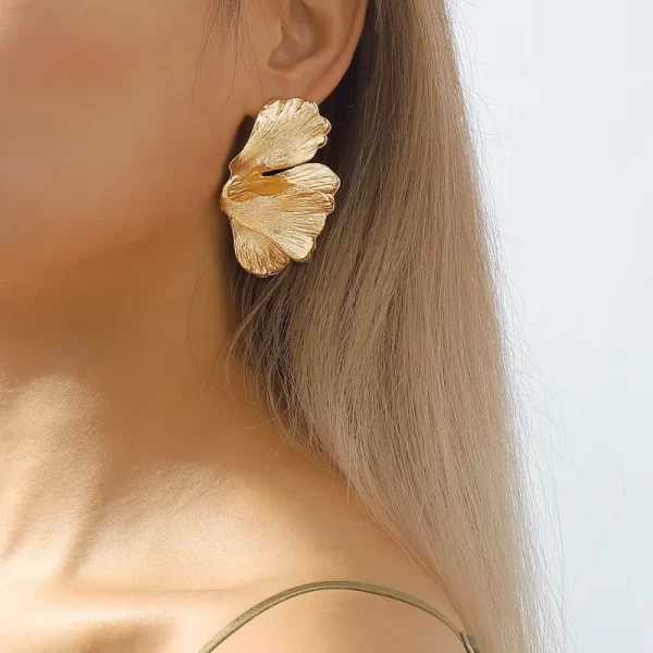 aretes golden leaf - Imagen 3