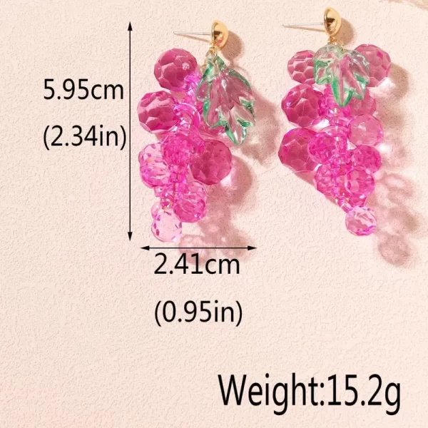 aretes uvas acrylic pink - Imagen 5