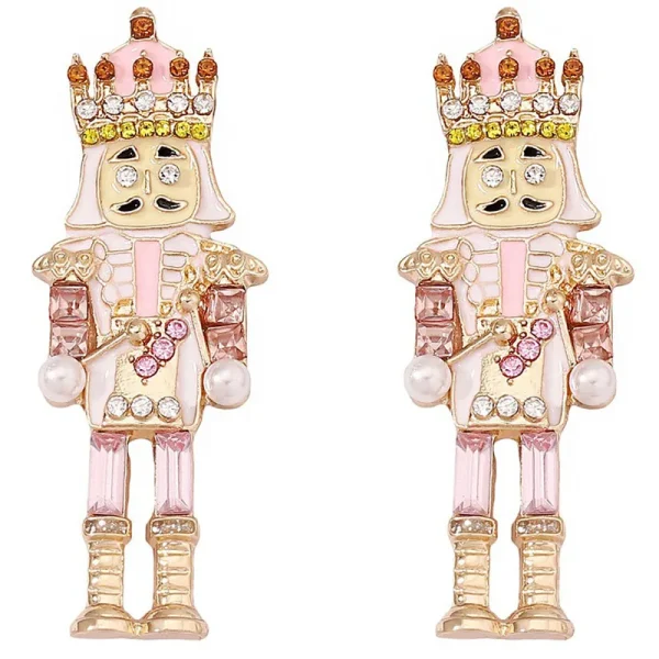aretes xmas cascanueces pink