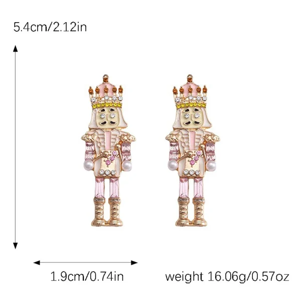 aretes xmas cascanueces pink - Imagen 2