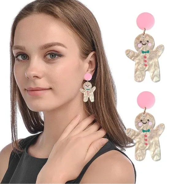 aretes xmas muneco de jengibre - Imagen 2