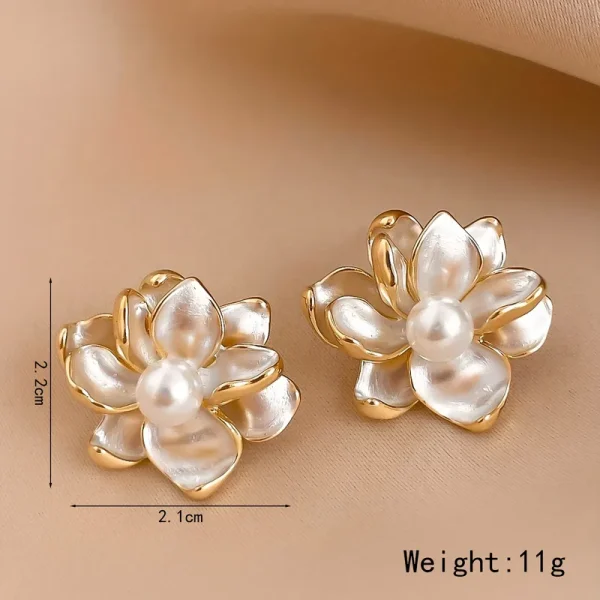 aretes flocitas perla steel - Imagen 4