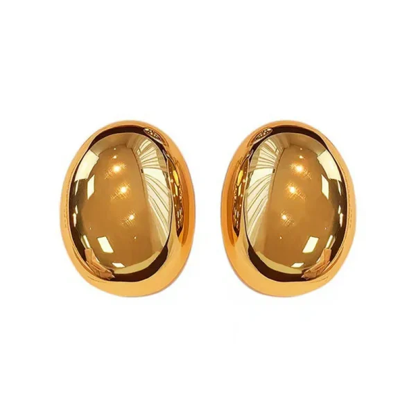 aretes ovalos shell steel dorados