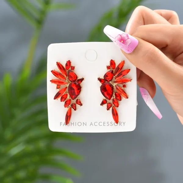 aretes parrot glass drill rojos