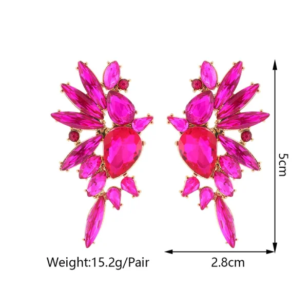 aretes parrot glass drill fucsia - Imagen 3