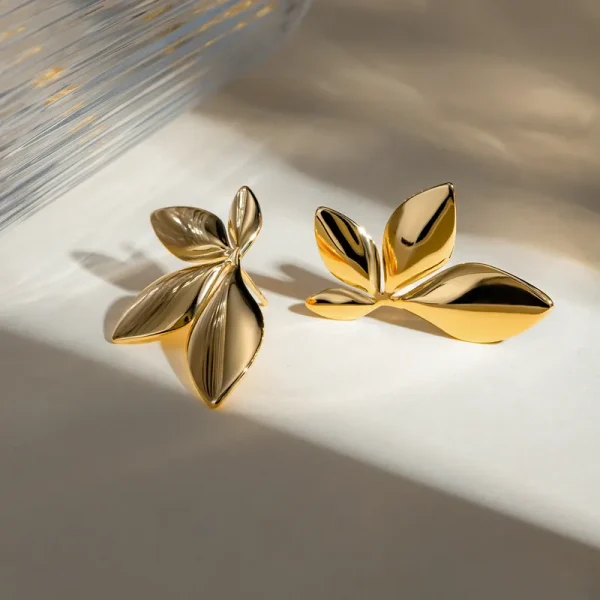 aretes hojas olivo steel - Imagen 4