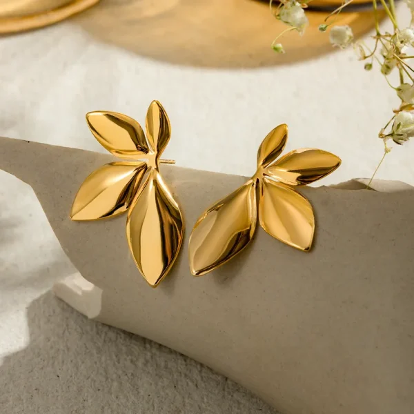 aretes hojas olivo steel