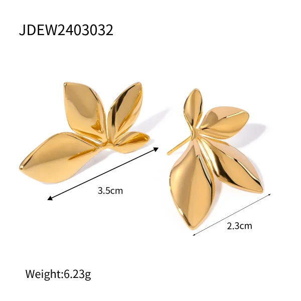 aretes hojas olivo steel - Imagen 5