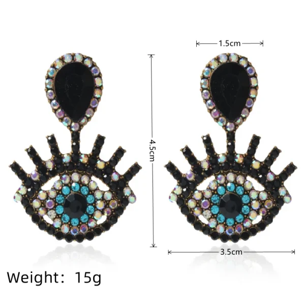aretes ojo turco negros - Imagen 2