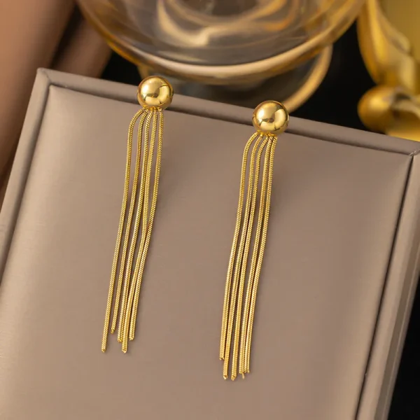 aretes borla steel golden