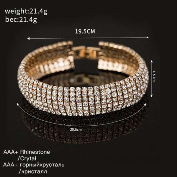 pulsera diamond 6 tiaras zircon golden - Imagen 3