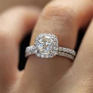 anillo square silver doble tiara zircon