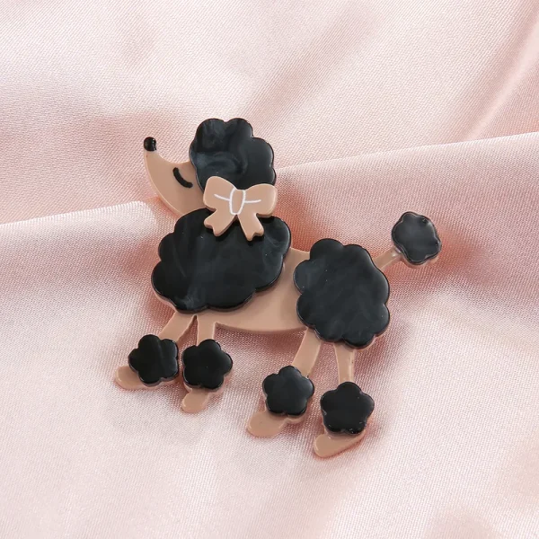 Broche french poodle negro