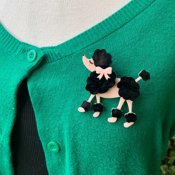 Broche french poodle negro - Imagen 2