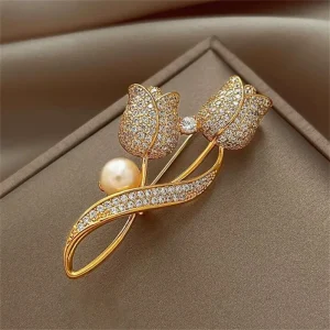 broche tulipan zircon
