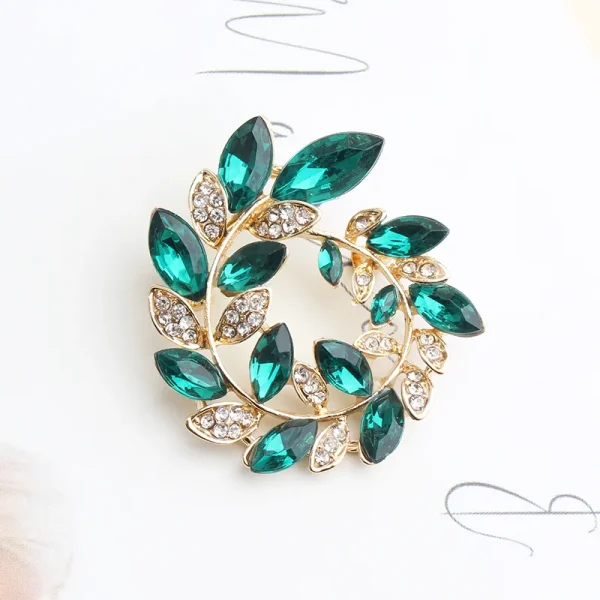 broche ramas olivo verde