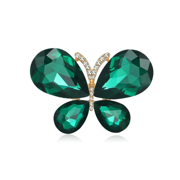Broche mariposa zircon verde esmeralda