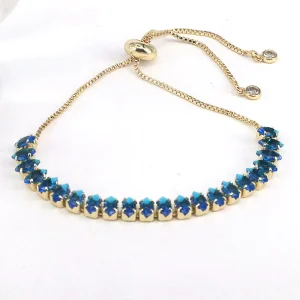 pulsera ajustable zircon azul