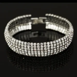 pulsera diamond 6 tiaras zircon silver