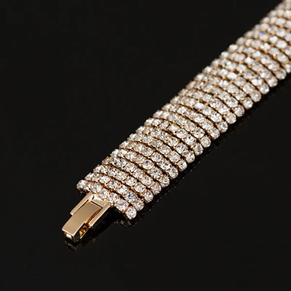 pulsera diamond 6 tiaras zircon golden - Imagen 2