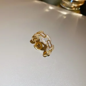 anillo eslabones chains golden