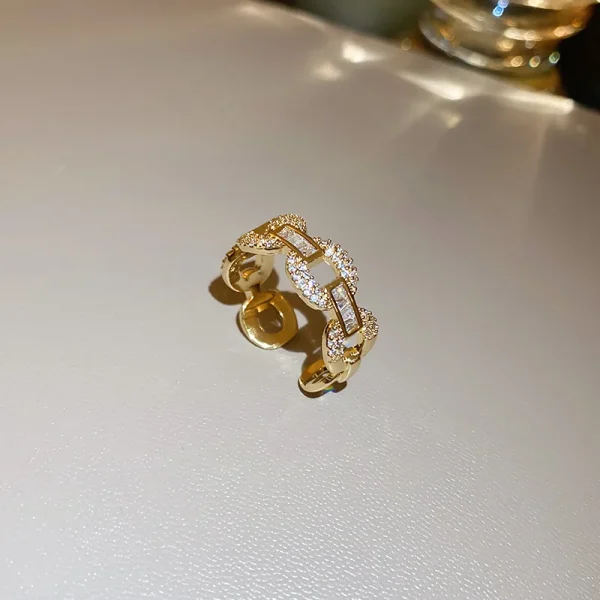 anillo eslabones chains golden