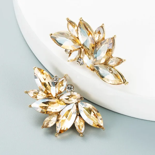 aretes hojas olive champagne