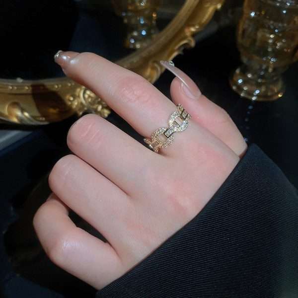 anillo eslabones chains golden - Imagen 2