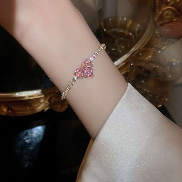 pulsera ajustable corazon rosa - Imagen 2