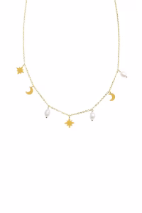 cadena charms steel luna perla