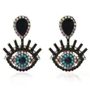 aretes ojo turco negros