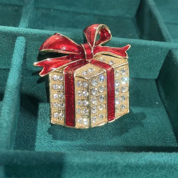 Broche xmas regalito rojo