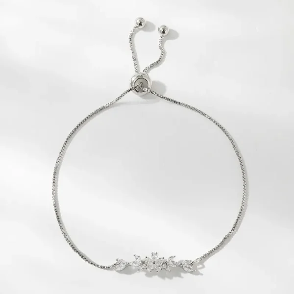pulsera florcita zircon silver
