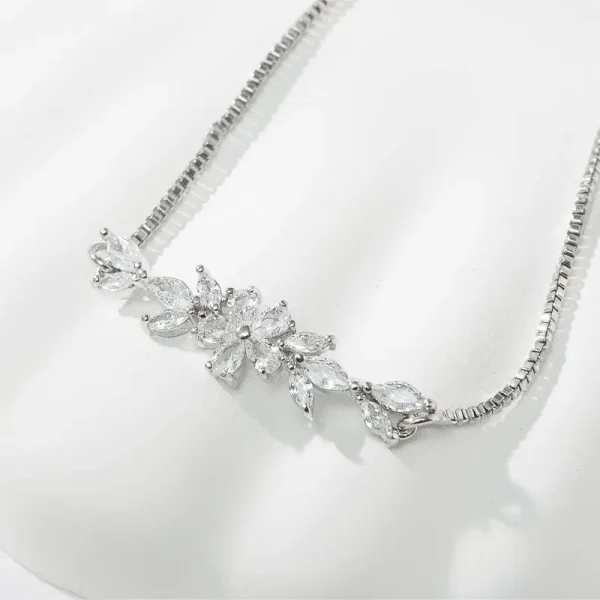 pulsera florcita zircon silver - Imagen 3