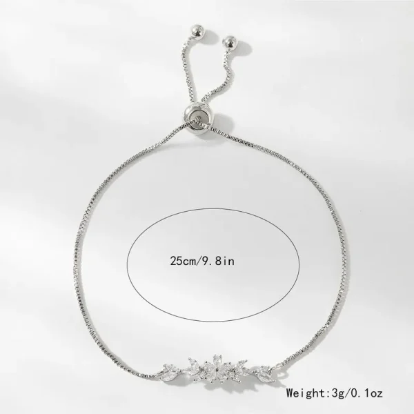 pulsera florcita zircon silver - Imagen 2