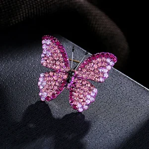 broche mariposa zircon pink