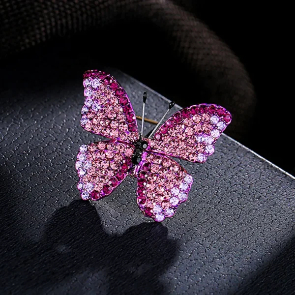 broche mariposa zircon pink