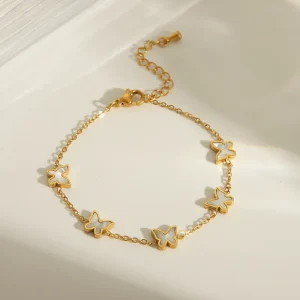 pulsera mariposas steel perlas
