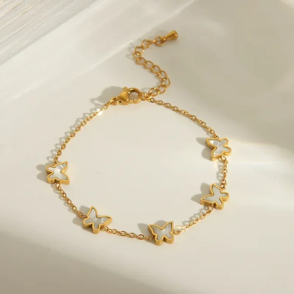 pulsera mariposas steel perlas