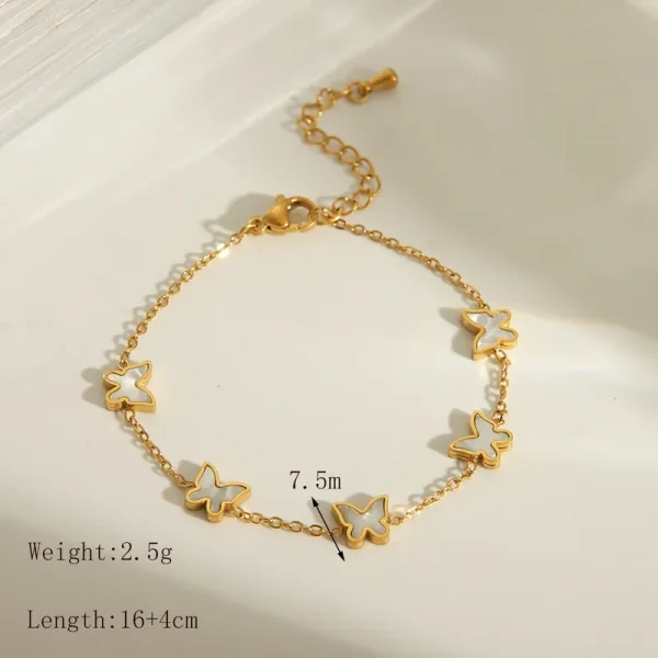 pulsera mariposas steel perlas - Imagen 2