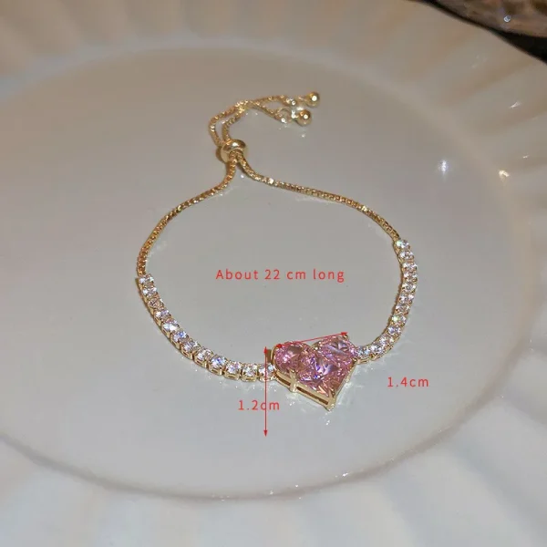 pulsera ajustable corazon rosa - Imagen 3