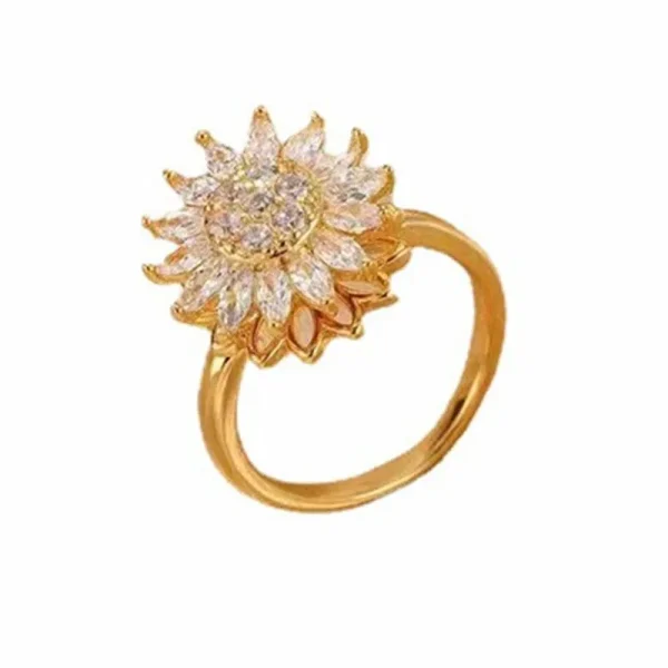 anillo girasol rotable rose gold