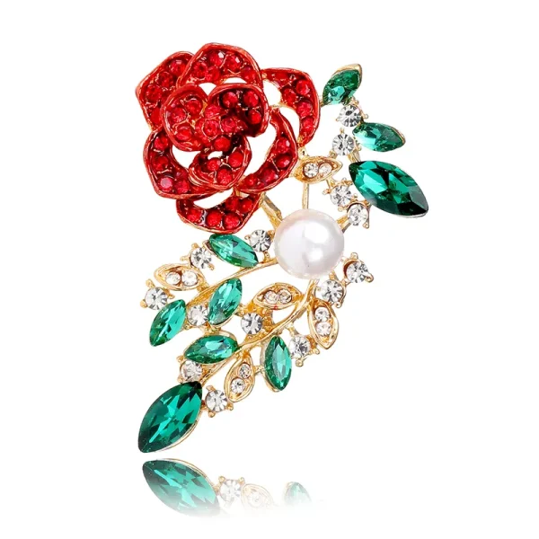 Broche rosa perla